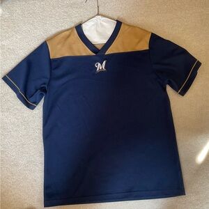 MENS medium MLB Genuine merchandise Milwaukee Brewers short sleeve shirt